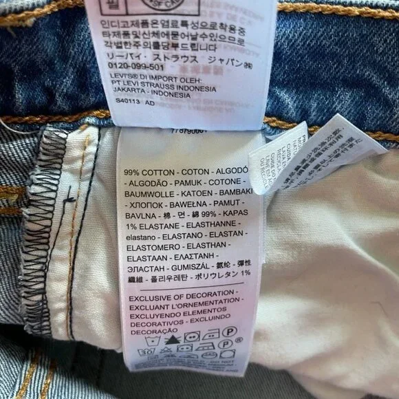 LEVI'S Ribcage Short Urban Oasis Mid-Rise Medium Wash Blue 26 - Picture 4 of 8